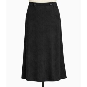 Christopher & Banks 14W Black Faux Suede Maxi Skirt Women’s Plus Size Witchy Emo